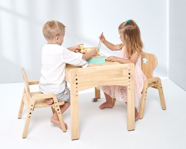 Primary Adjustable Table & Chair Set + Paper Roll Dispenser